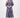 pofmouw jurk met ikat bloem print | blue / brown