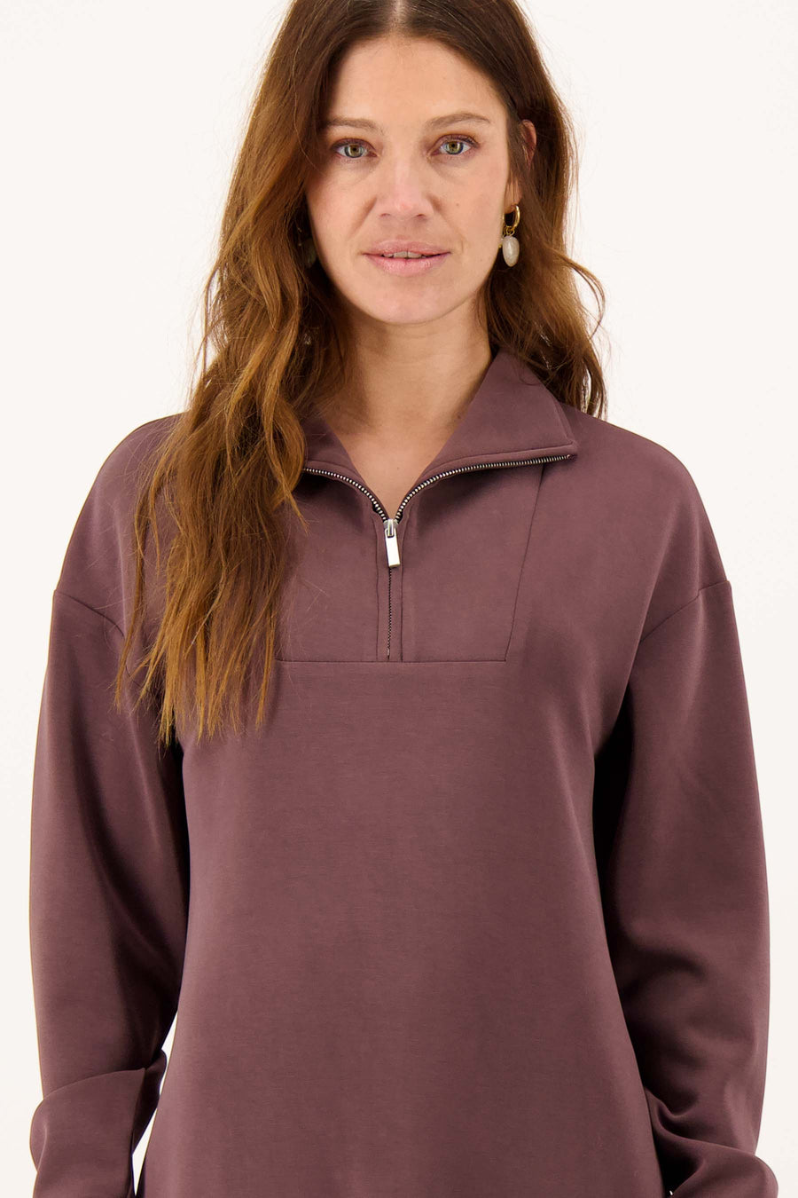 jogger jurk met rits | dark choco
