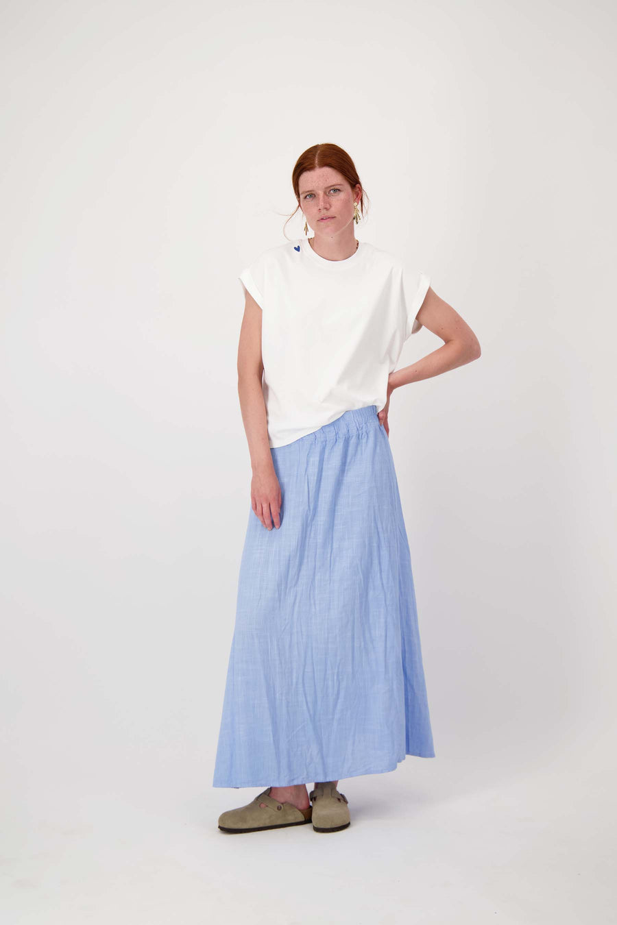 long skirt | lavender blue