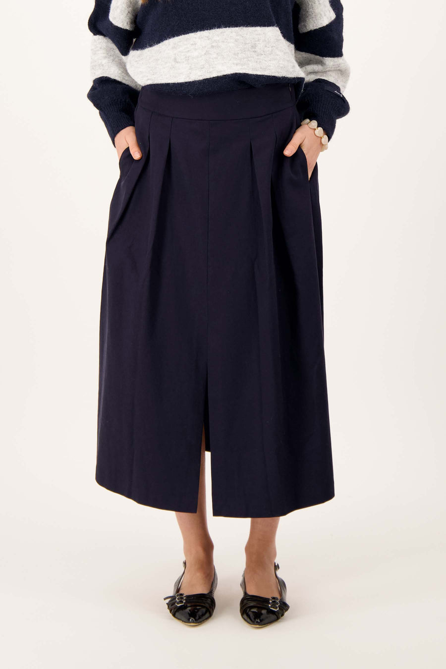 rok met plooien | dark navy