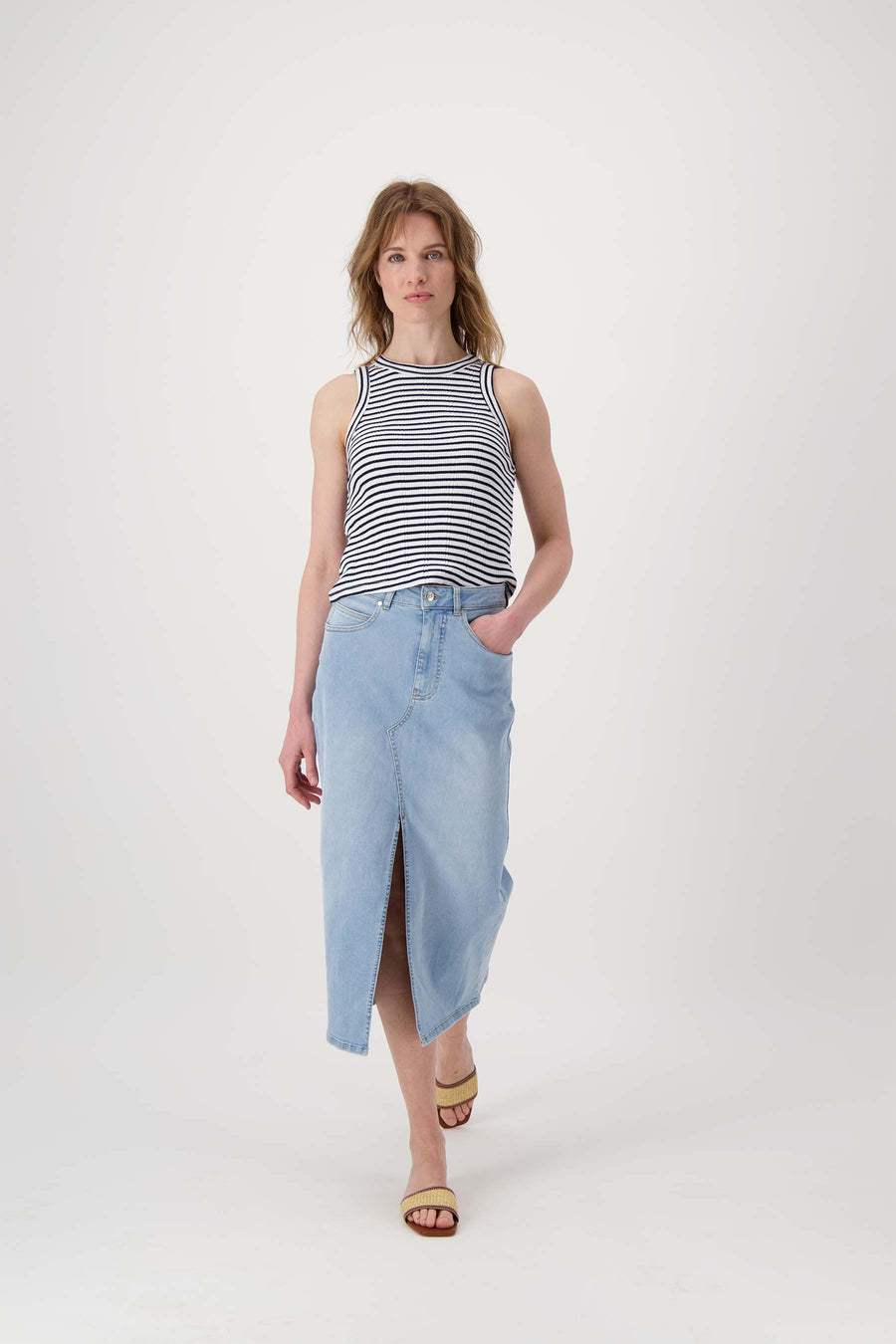 denim rok met stretch denim | light blue denim