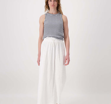 long wide jersey skirt | off white