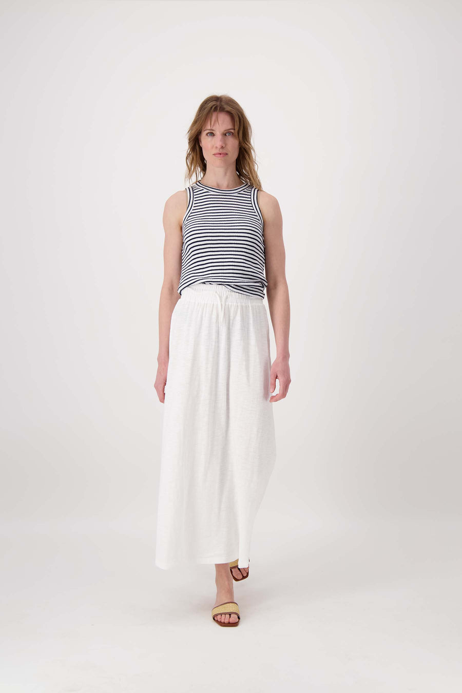 lange wijde jersey rok | off white