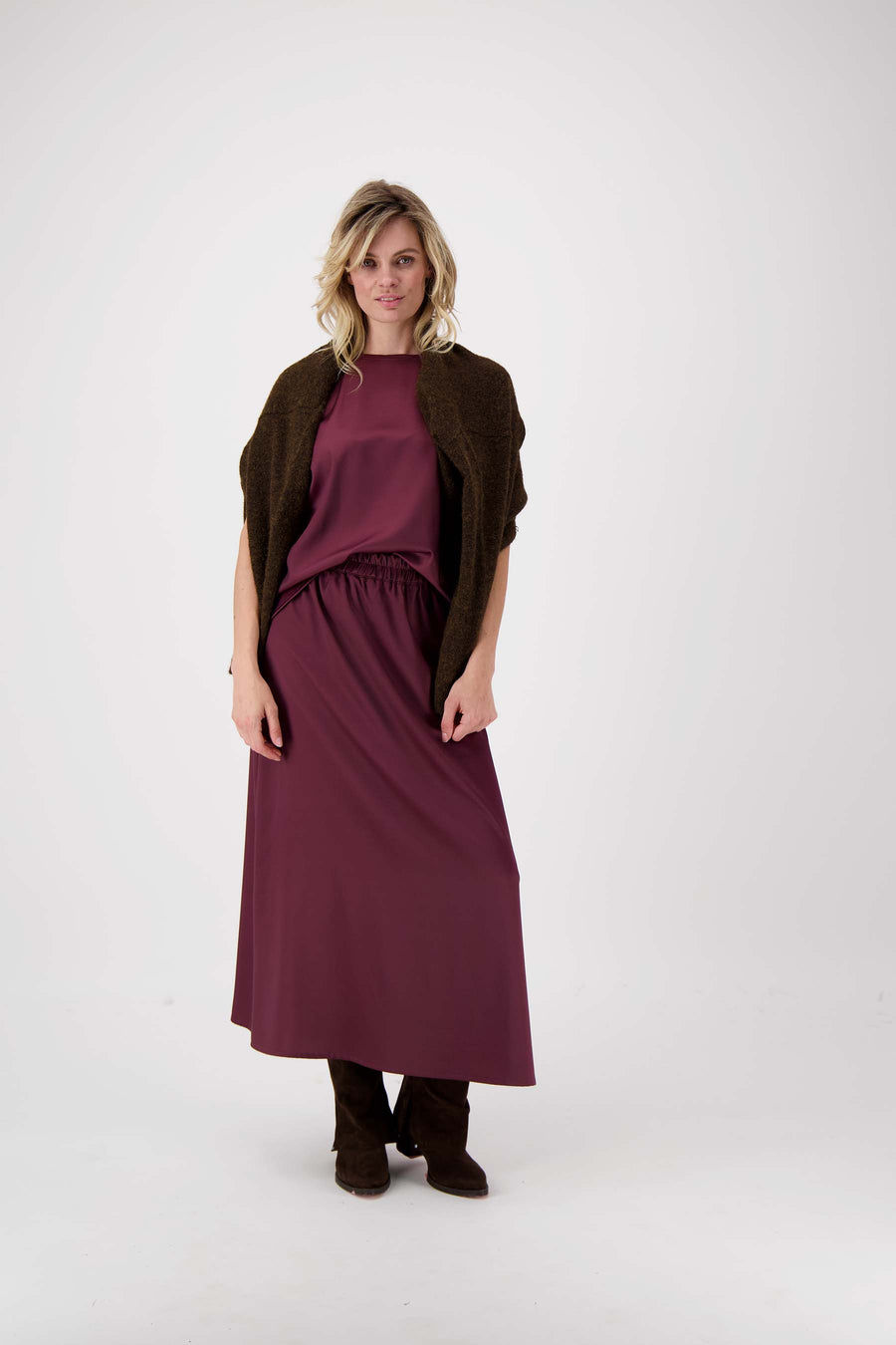 satijnen lange rok | port