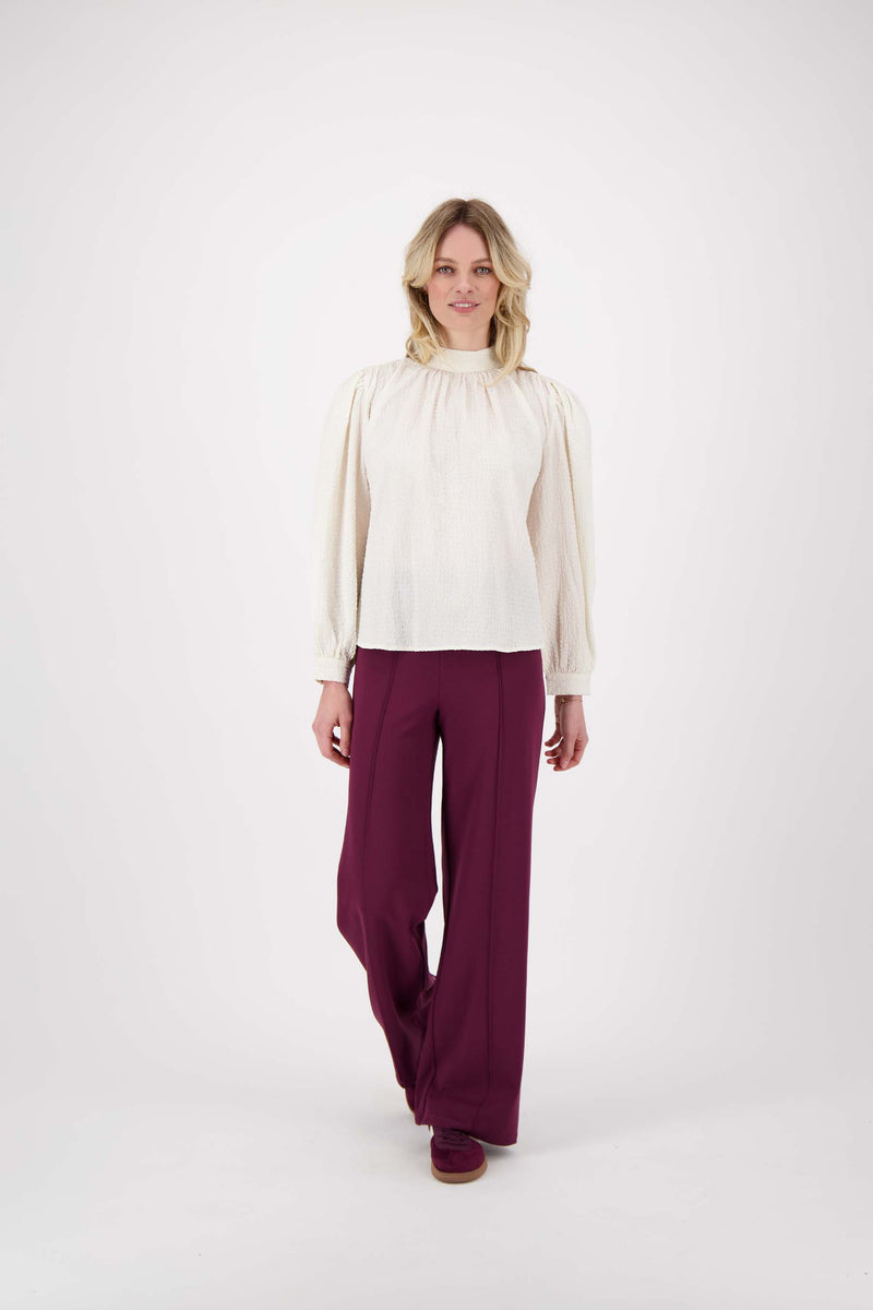 broek met naad | aubergine