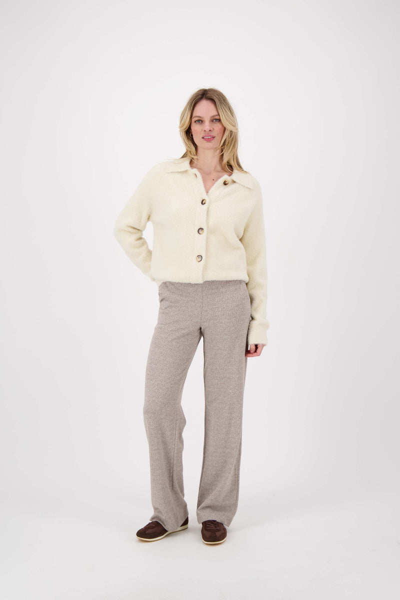 jacquard broek twee kleurig | beige / off white