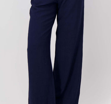 linen-look pants | summer navy