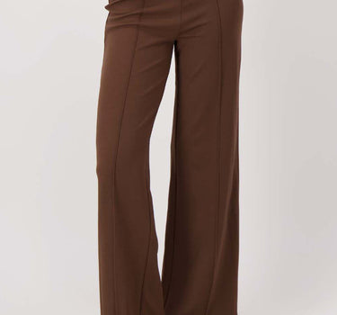 stretch pants with seam | chocolate
