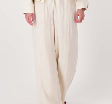 broek in structuur stof | off white