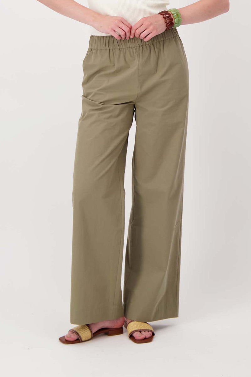 wide-leg poplin pants | light moss green