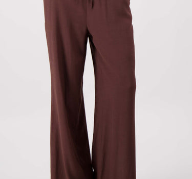 Crinkle-fabric flutter pants | brown