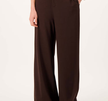 nette broek met stretch | dark choco