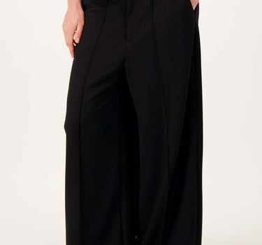 broek in superstretch met bandplooi | black