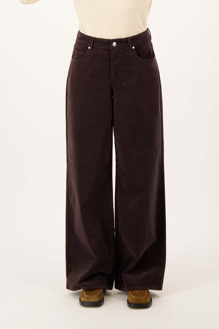 corduroy broek wideleg | dark choco