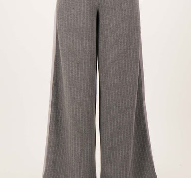 Krijtstreep Broek met Satijnen Bies | light grey melange