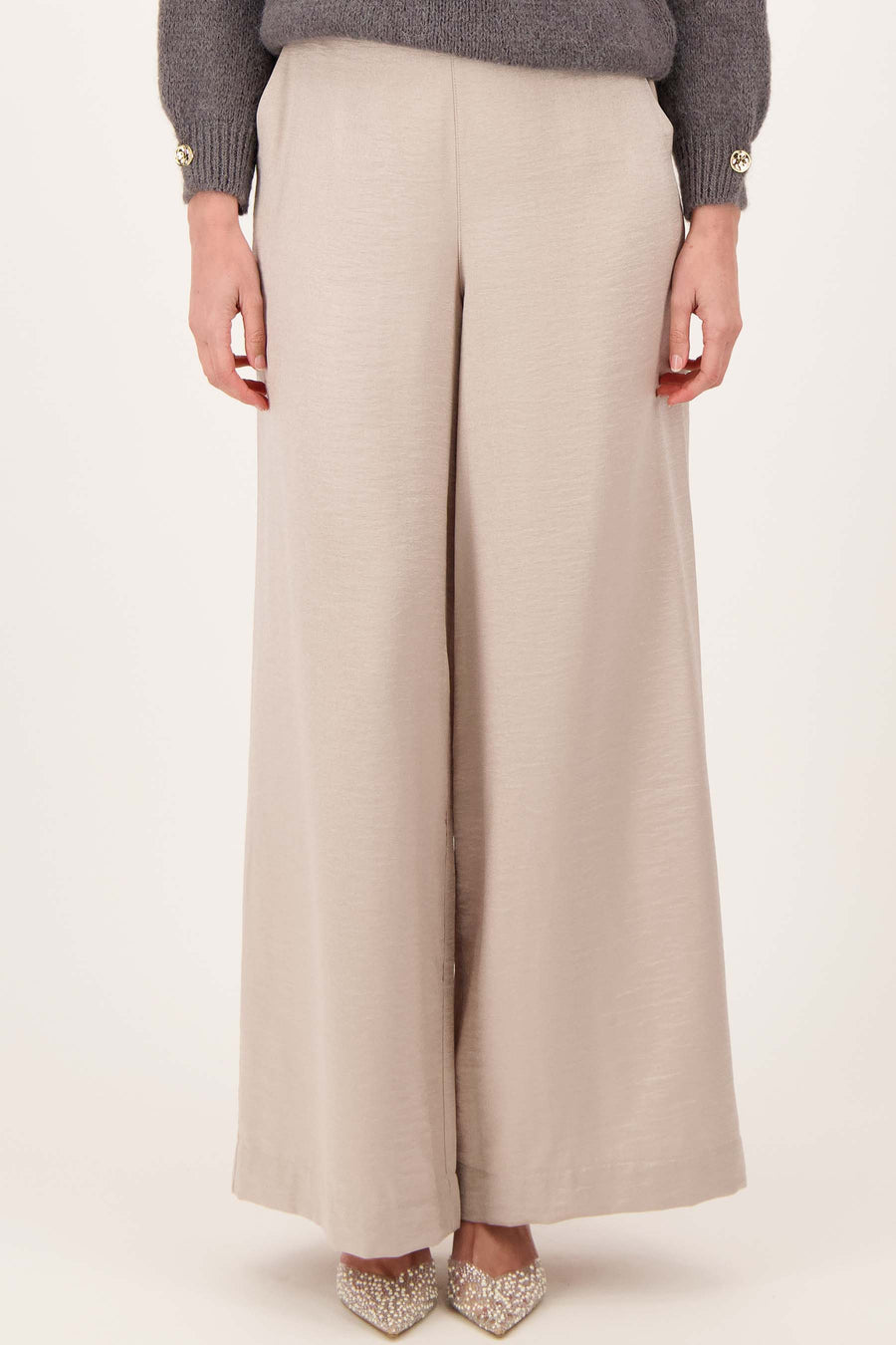 Satijnen Broek met Glans | cream white