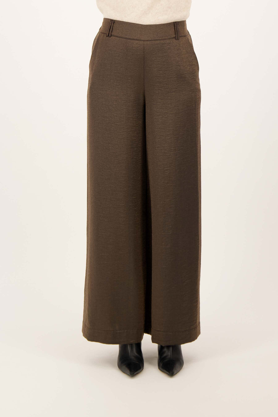 Satijnen Broek met Glans | champagne gold