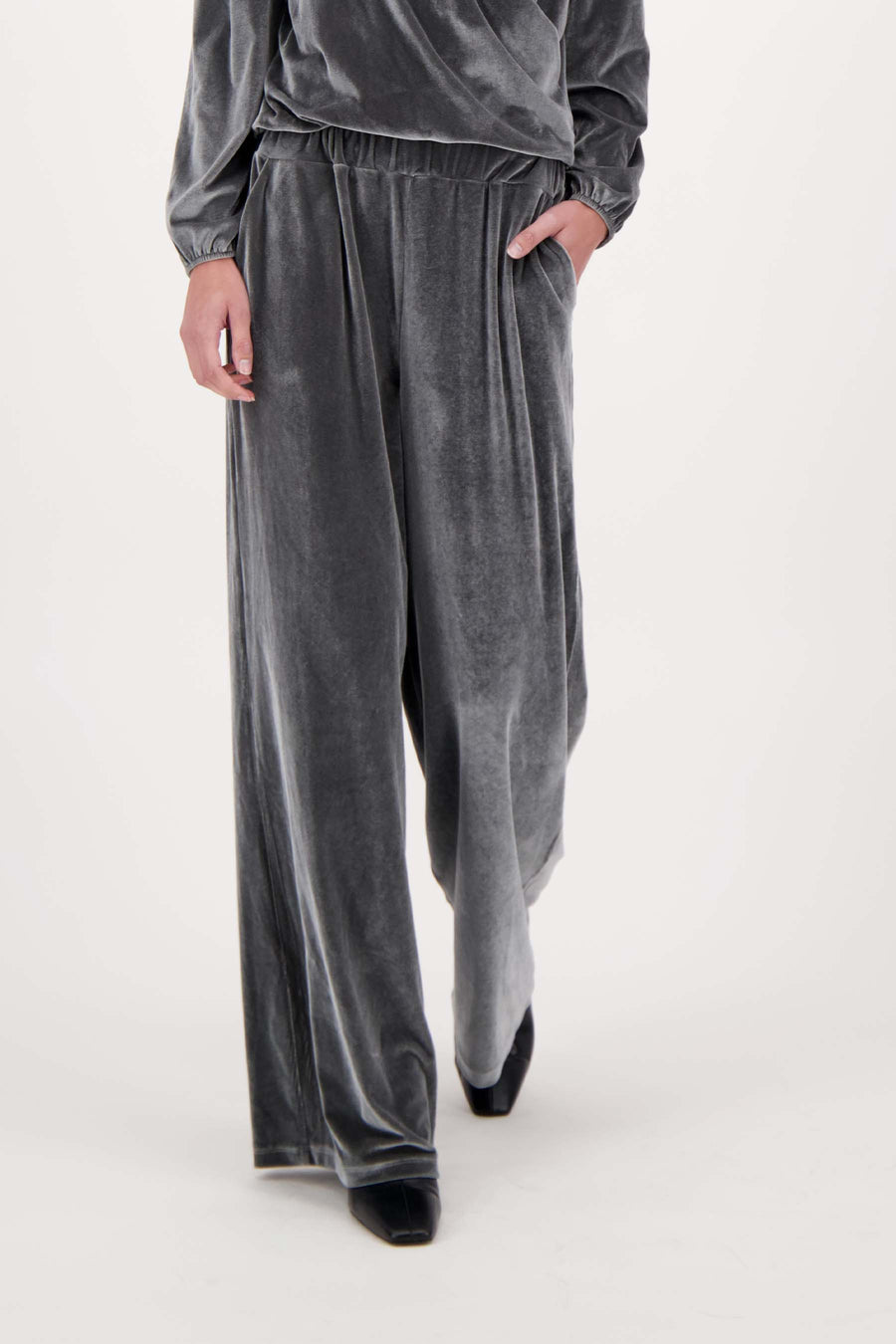 fluwelen broek | antracietgrijs