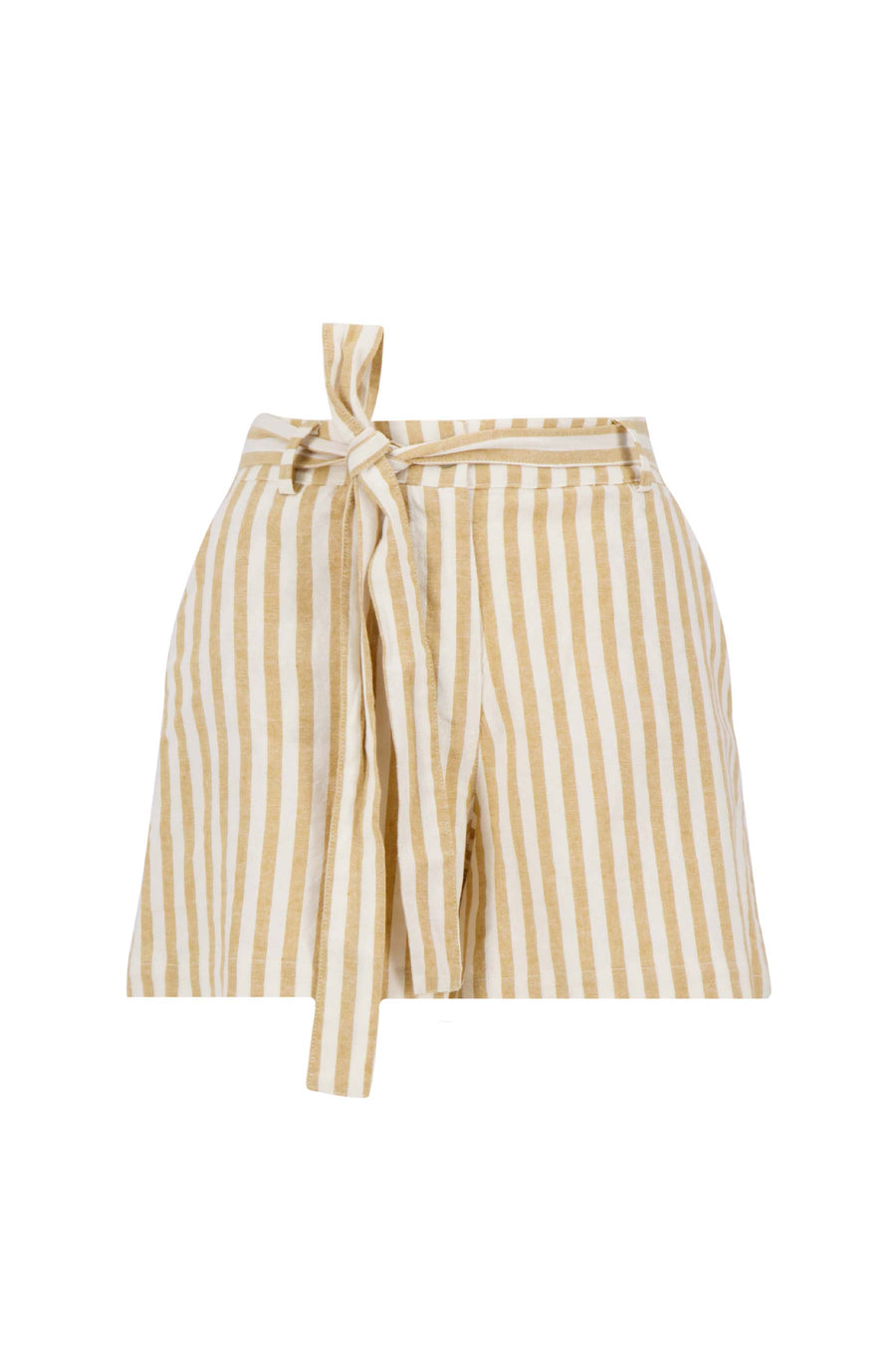 linen shorts | off-white / taupe