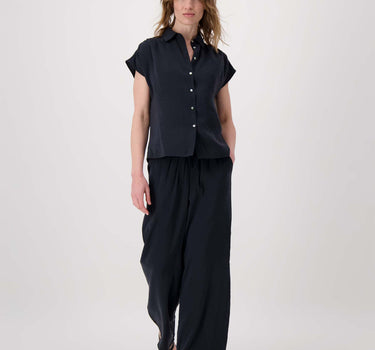 modal pants, straight fit | black