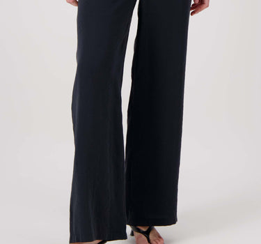 Straight-leg modal pants | black