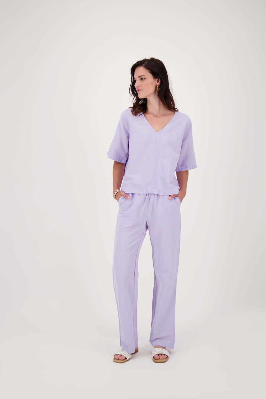 linen pants | lilac