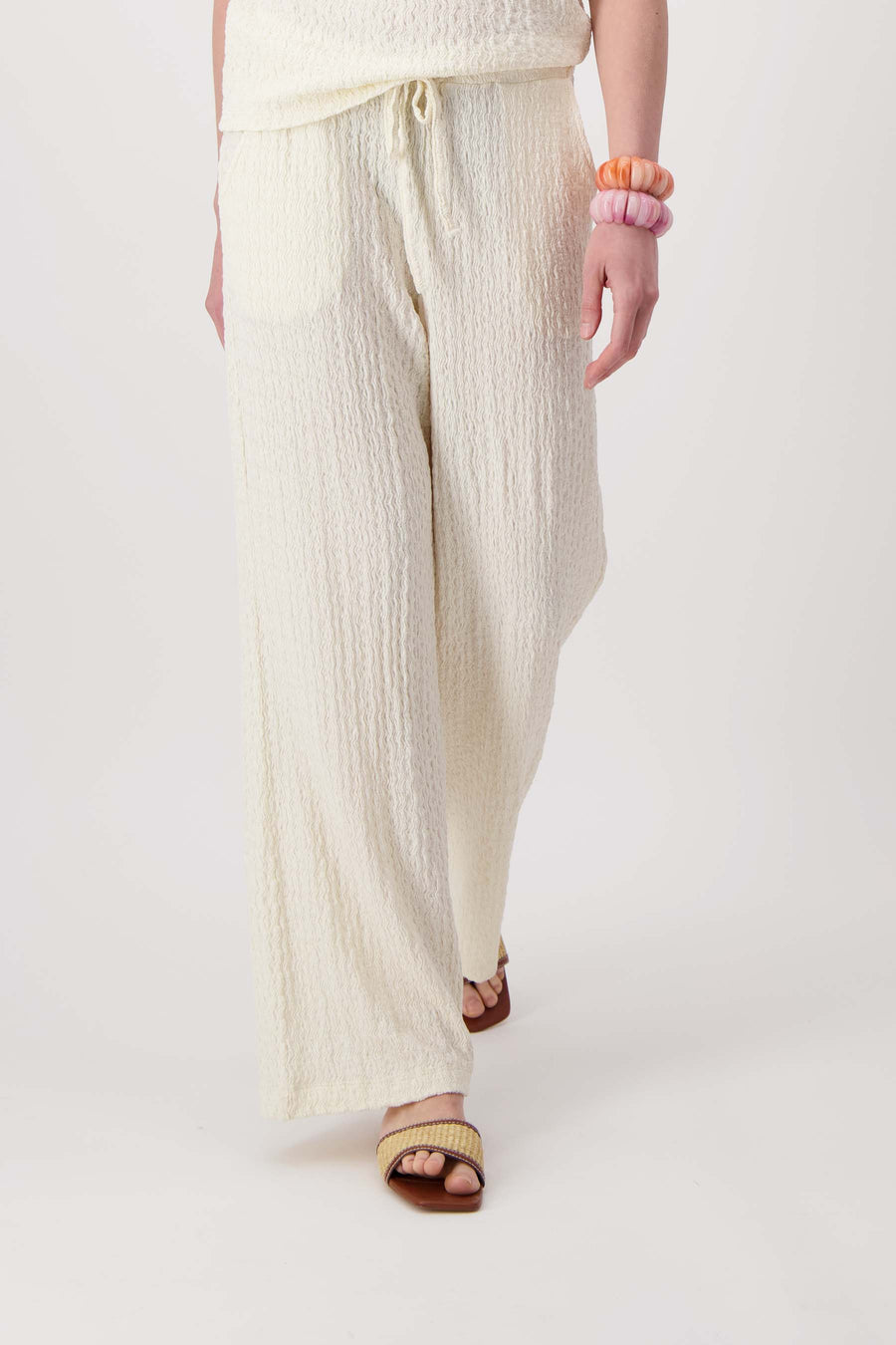 Hose aus Crinkle-Stoff | Off-White