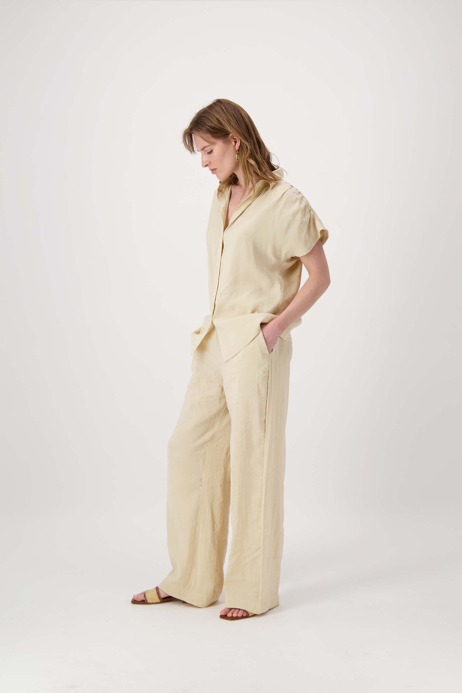 broek van modal stof | sahara