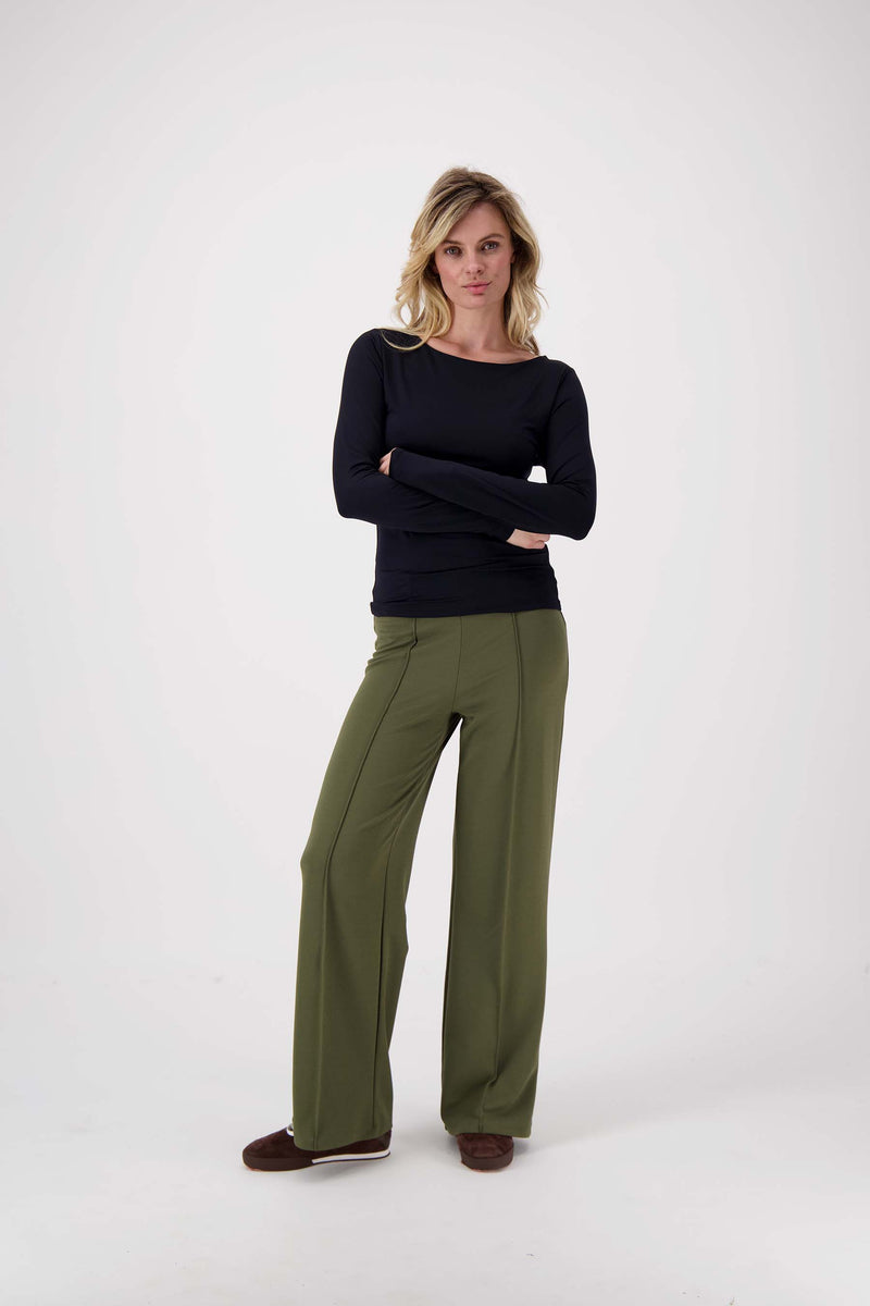 broek met naad | moss green