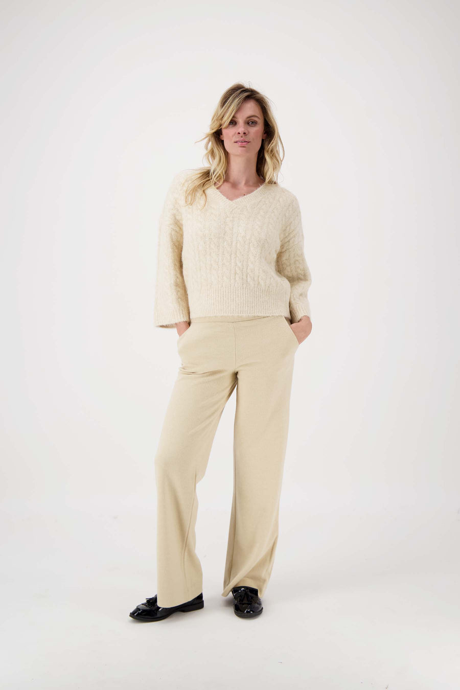 visgraat broek | beige