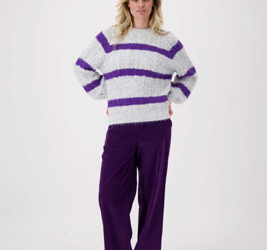 corduroy pants with elastane | dark purple