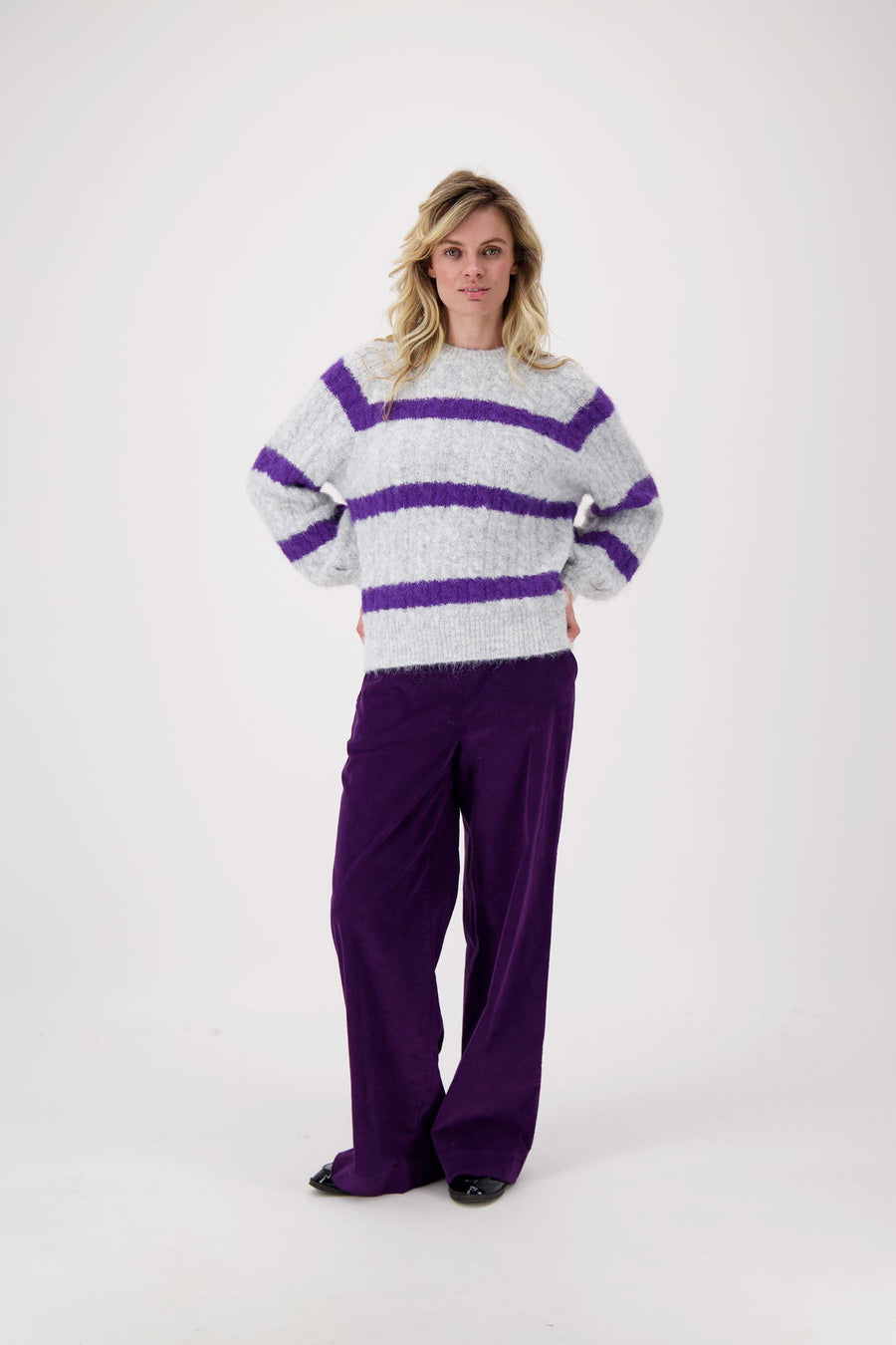 corduroy broek met elastaan | dark purple