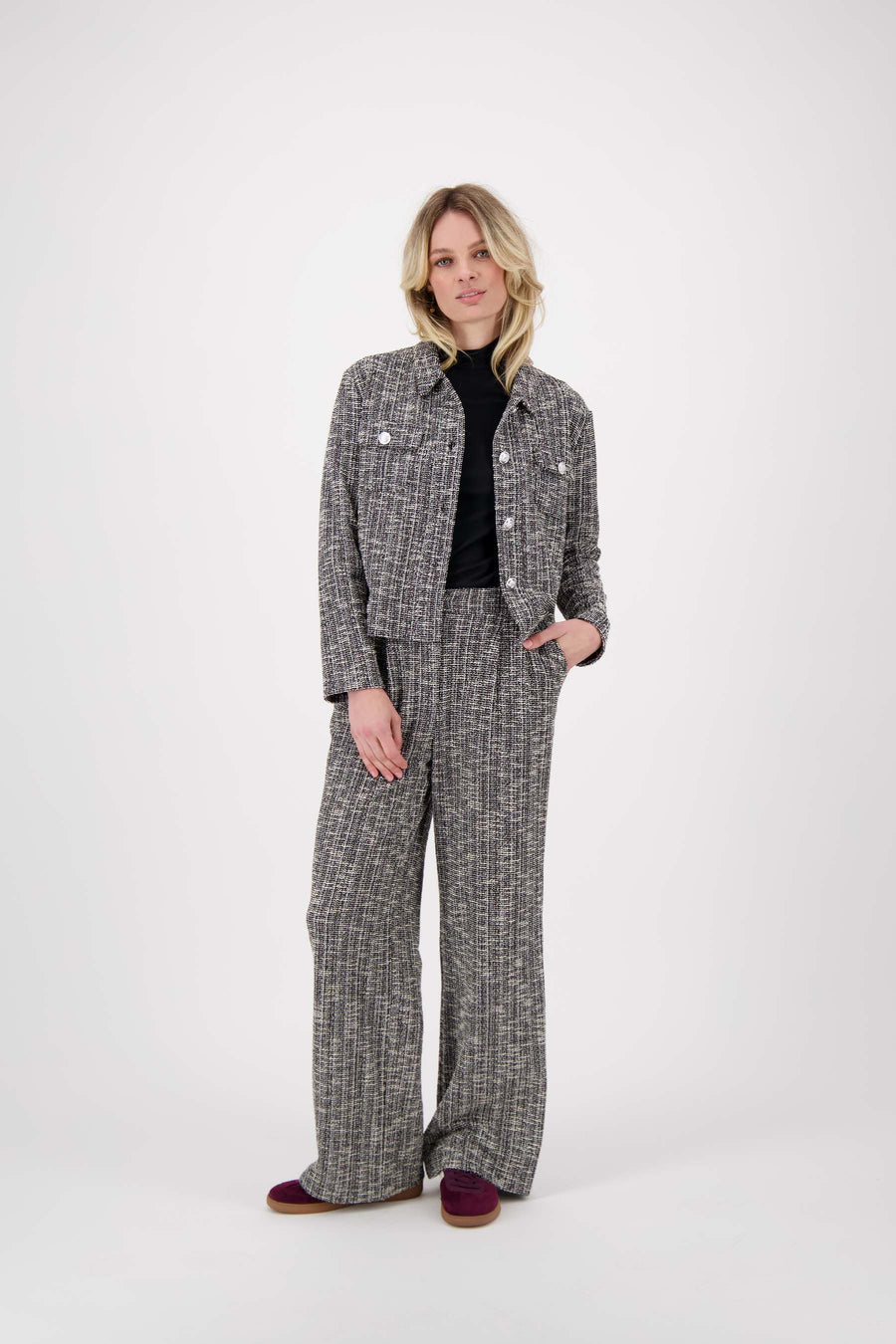 broek van tweed stof | middengrijs