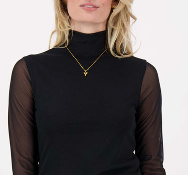 mesh top met col | black