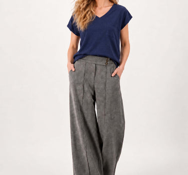 V-neck top with lurex trim | summer navy