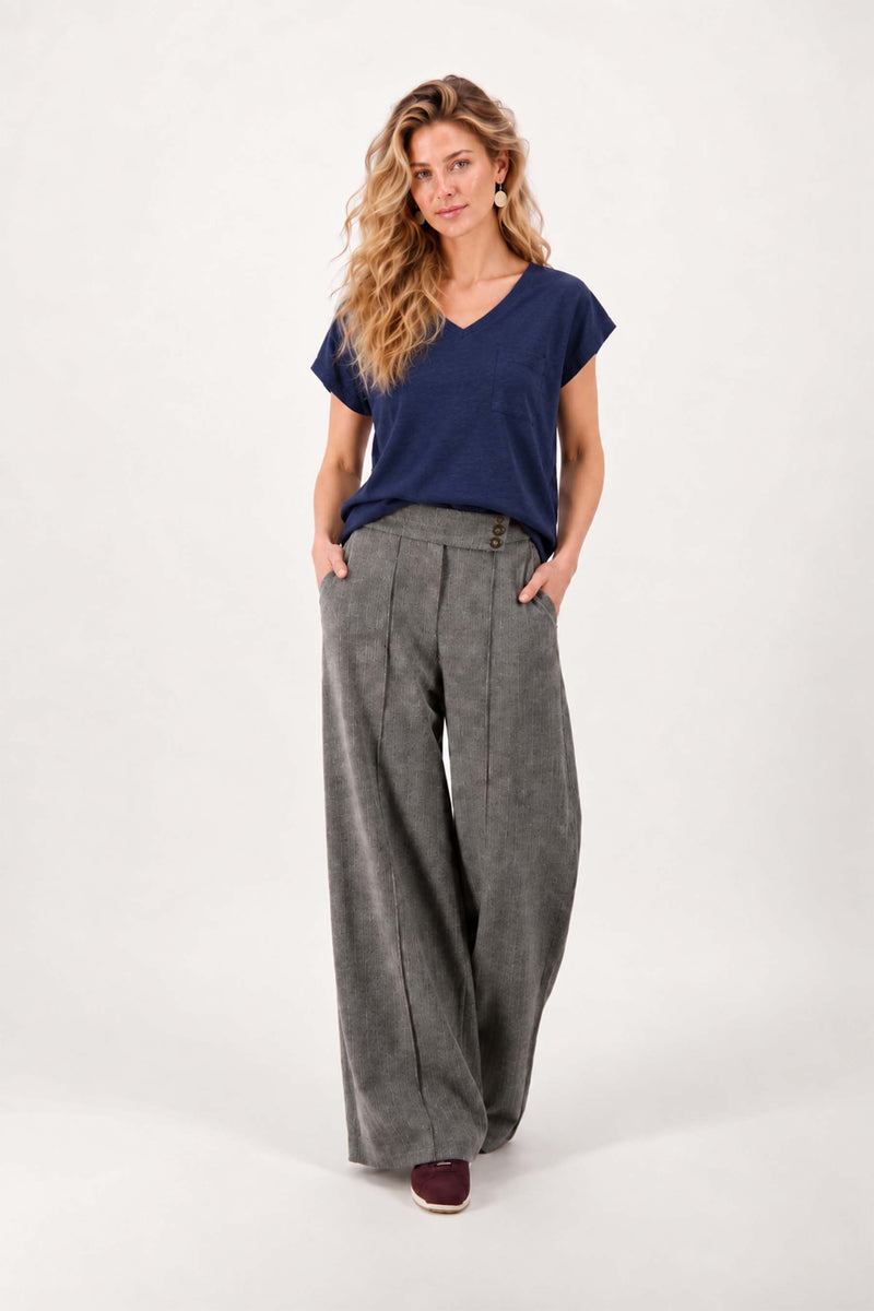 V-neck top with lurex trim | summer navy