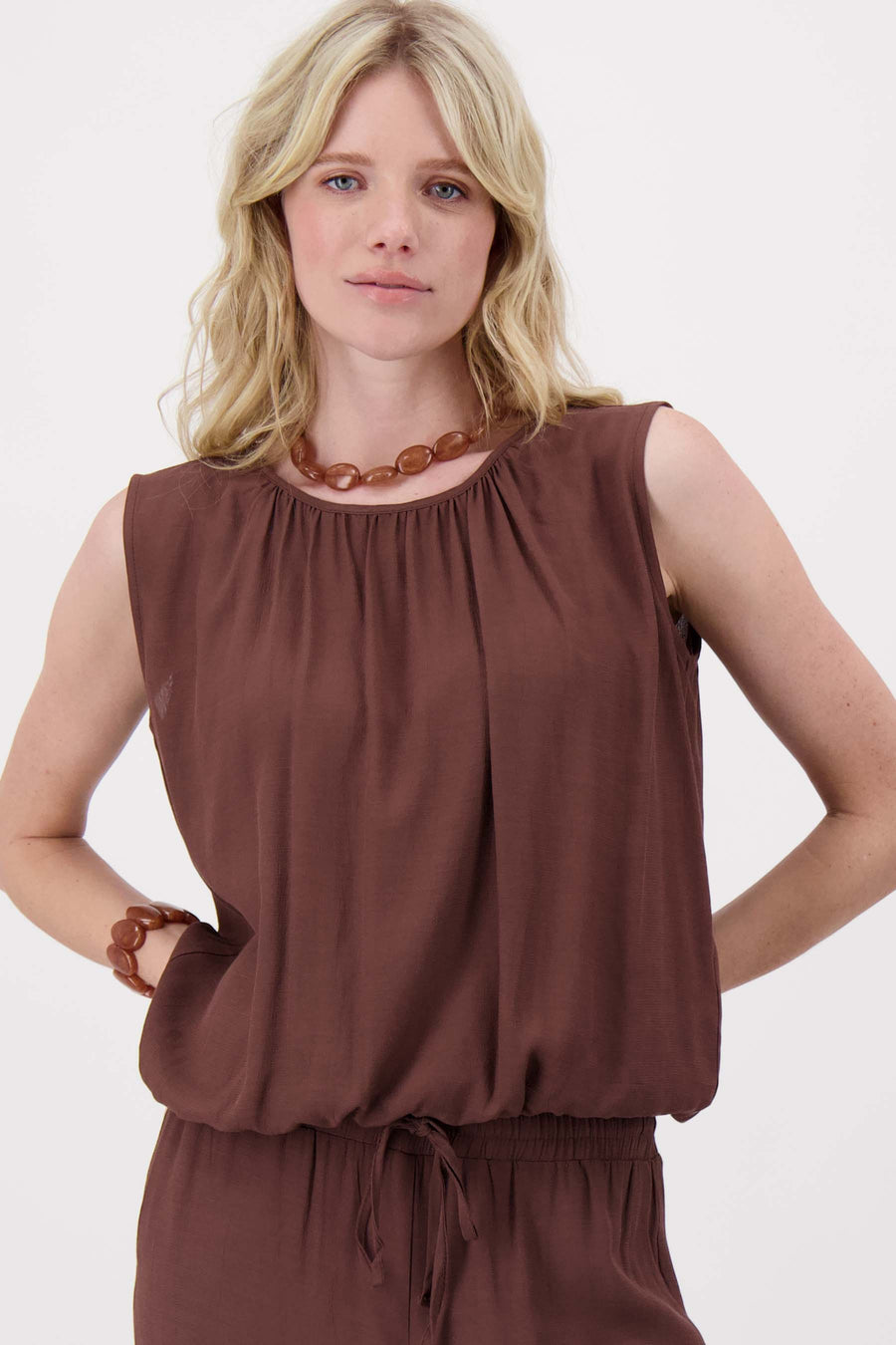 crincle doek ballon topje | brown