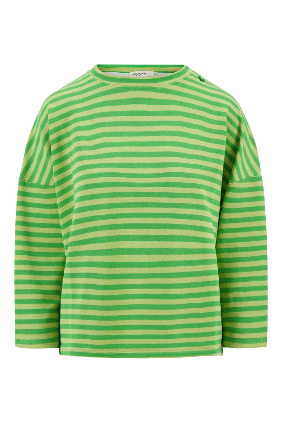 streep sweat shirt boxy 3/4 mouw | light green/dark green stripe