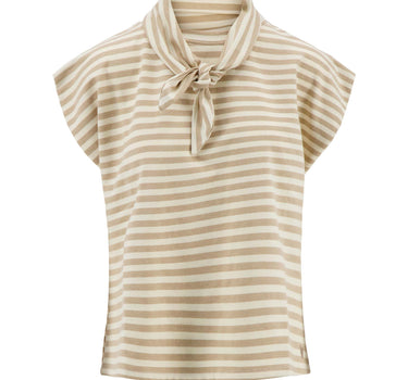Shirt met sjaaltje | white / sand