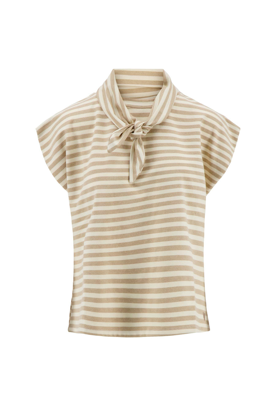 Shirt met sjaaltje | white / sand