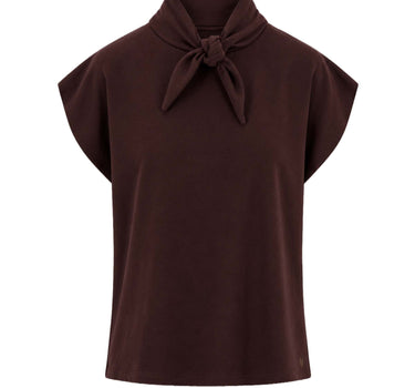 Shirt met sjaaltje | brown