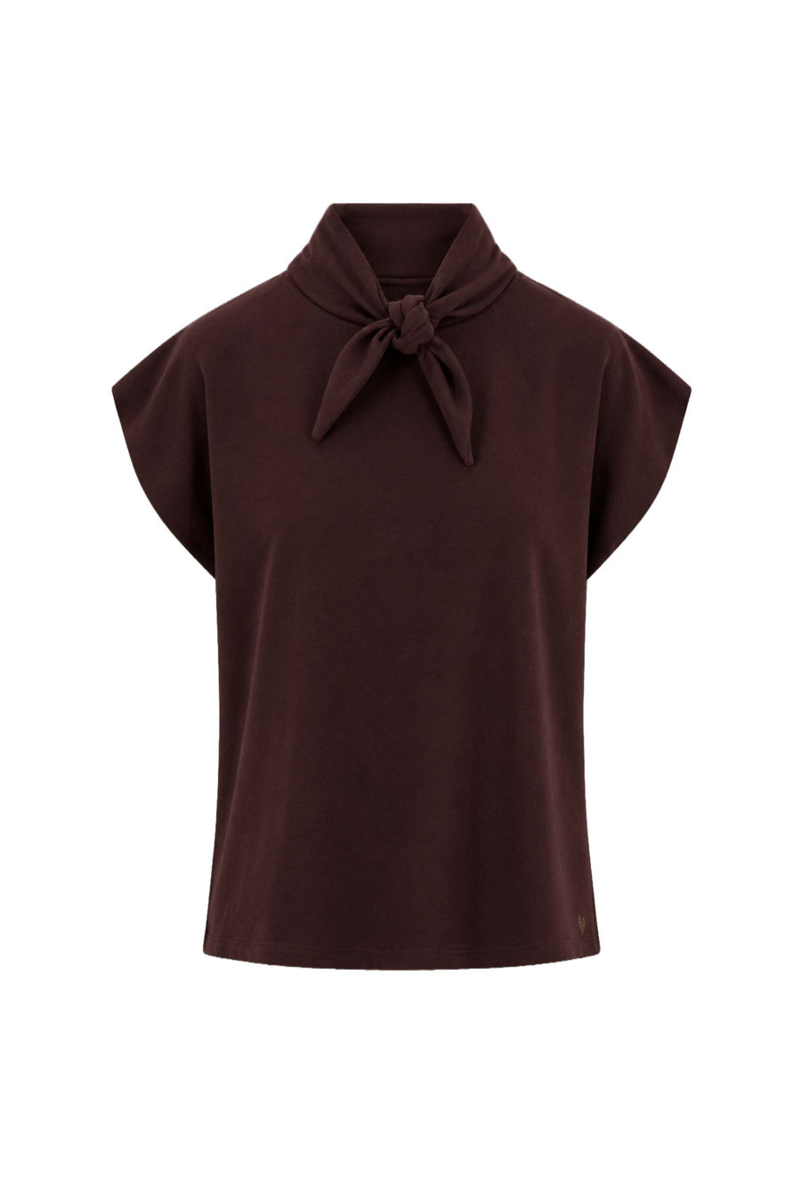 Shirt met sjaaltje | brown