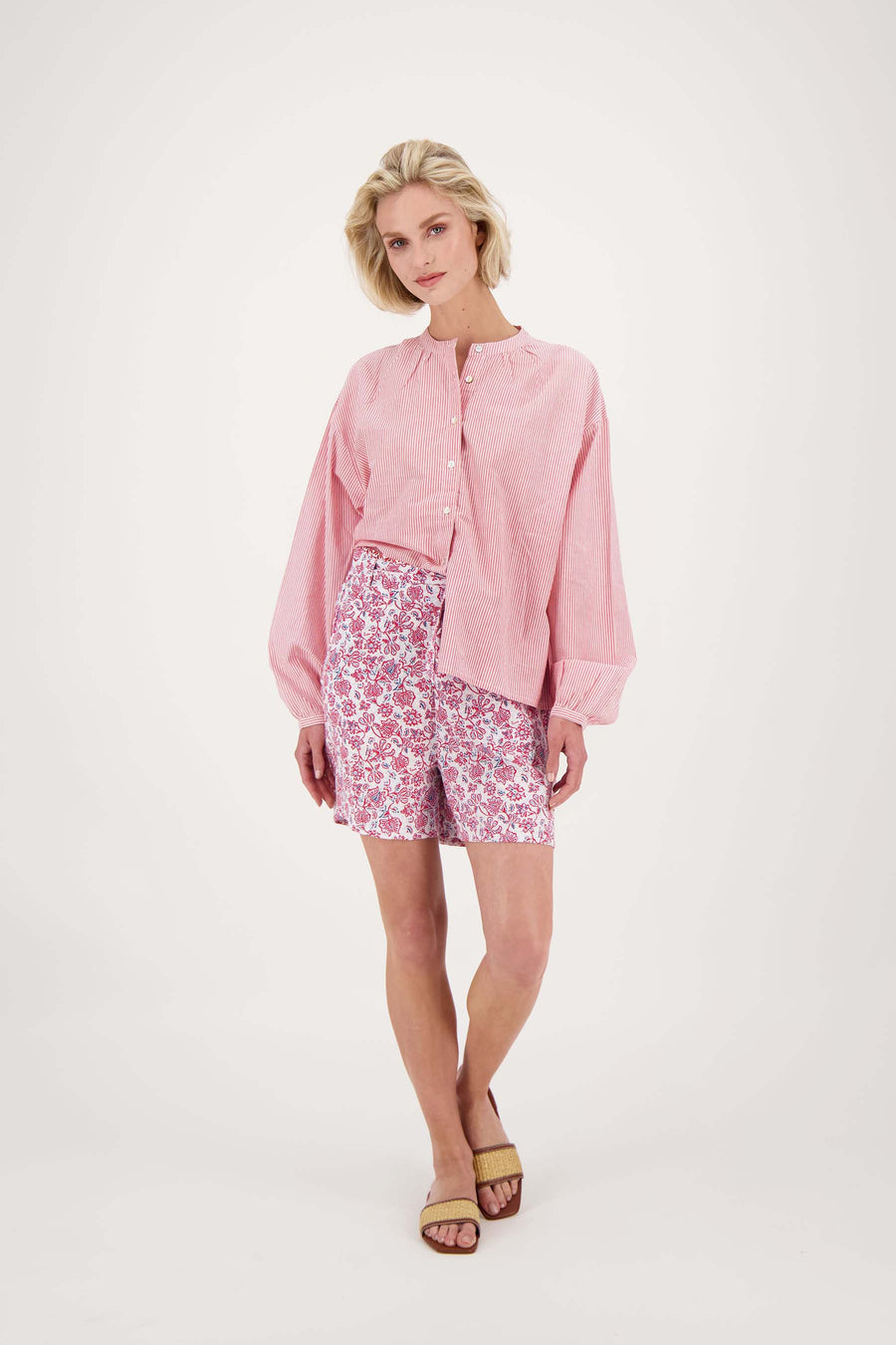 blouse lange mouw met streep | multicolor