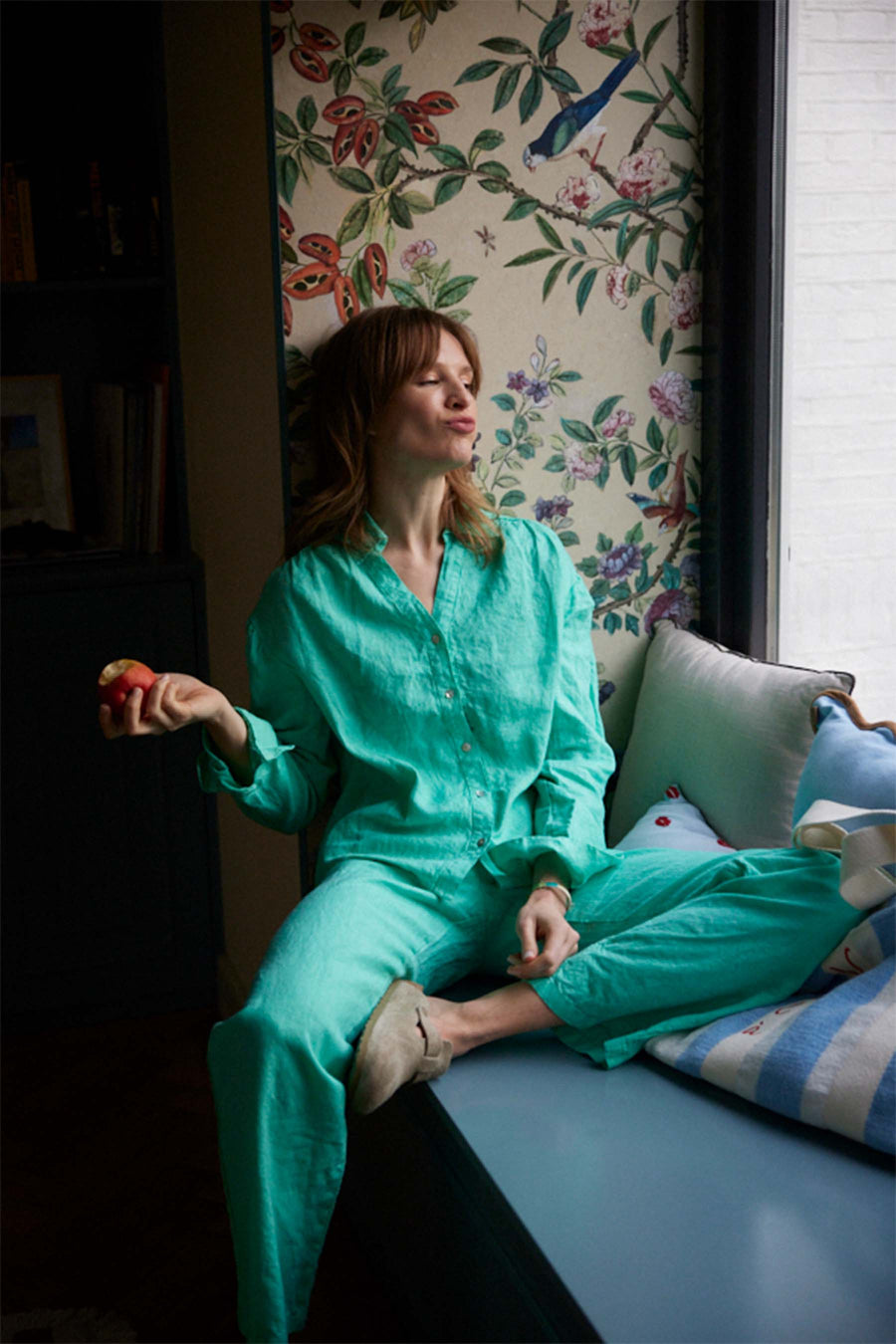 linen blouse | turquoise