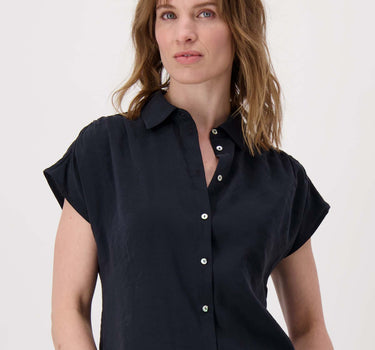 Modal-Bluse, ärmellos | schwarz