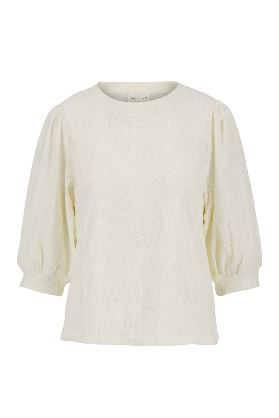 top van broderie korte mouw | off white