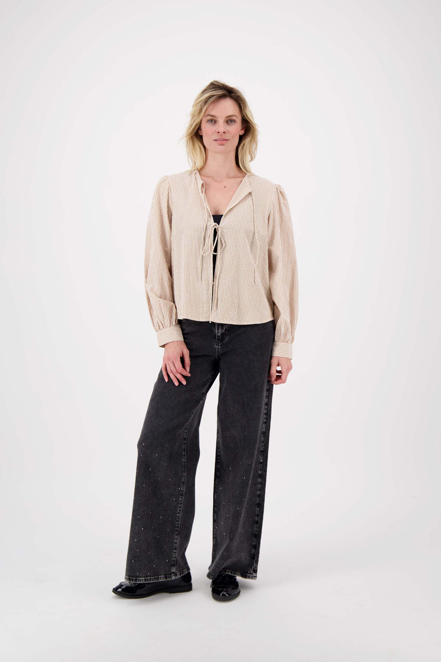 strik blousejasje gestreept | off white / ecru