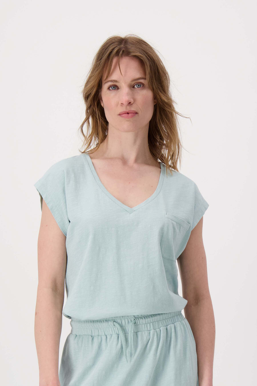 jersey top | vergrijsd blauw
