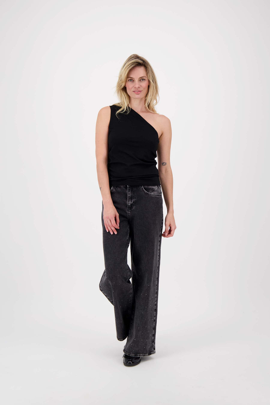 asymmetrische top | zwart