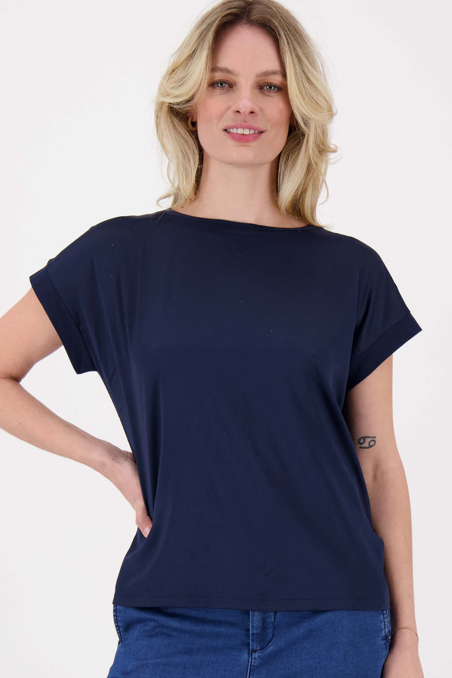 top van materiaal mix | donkerblauw